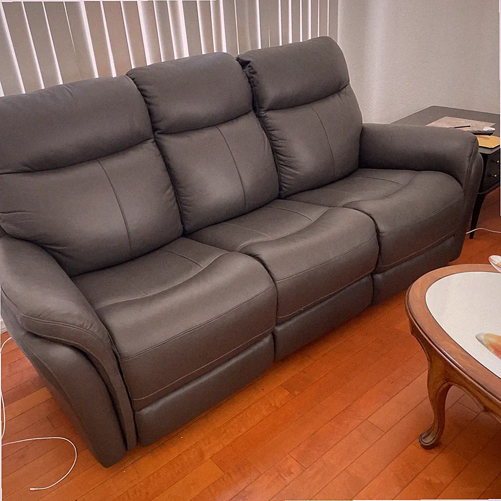 3-2-Seater Genuine Leather Manual Reclining Sofa,for Living Room,Recreation Room